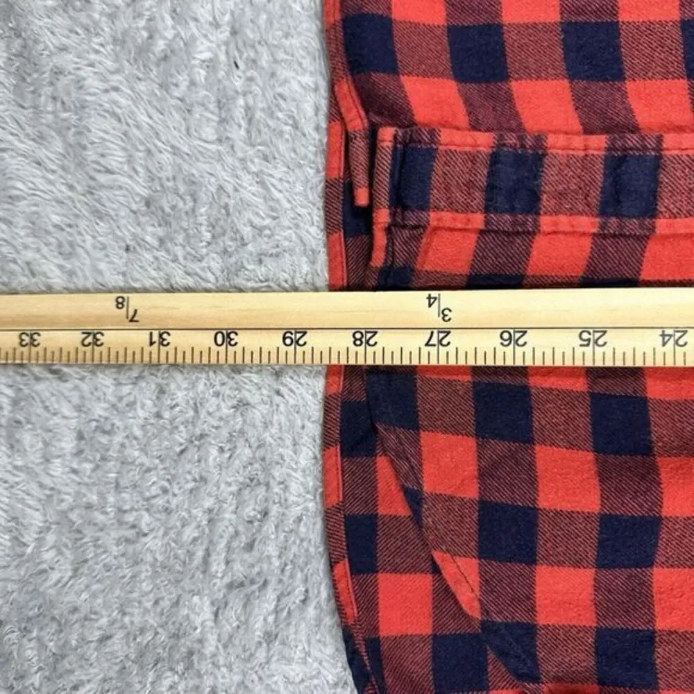 J. Crew Flannel Shirt Mens Small Slim Fit Red Plaid Button Up‎ Long Sleeve